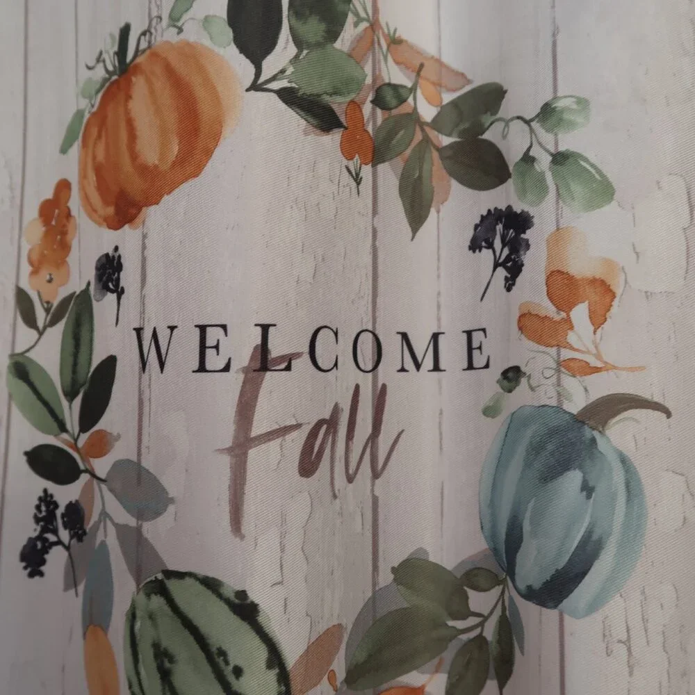 Nature's Bounty Welcome Fall Fabric Shower Curtain